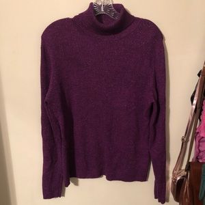 Worthington Vintage Purple Lurex Turtelneck